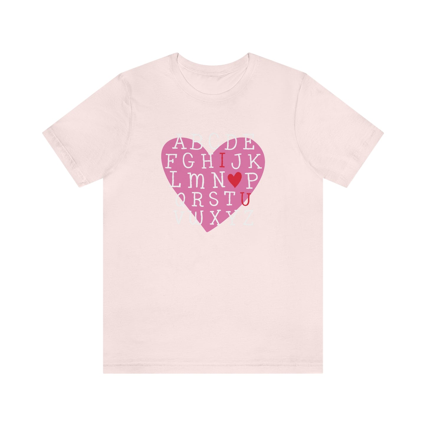 Alphabet Valentine's Day Bella+Canvas 3001 Unisex Jersey Short Sleeve Tee