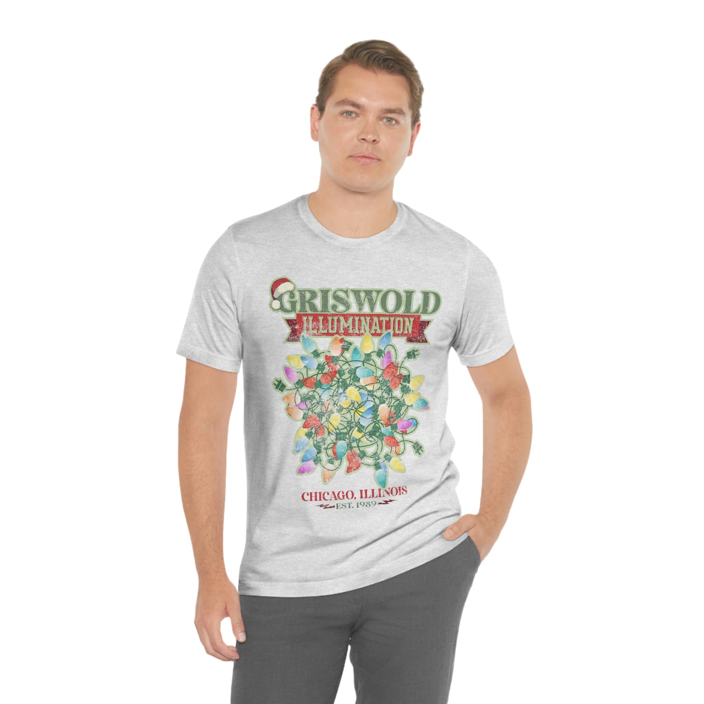 Griswold Illuminations Comfort Colors Christmas Unisex Jersey Short Sleeve Tee