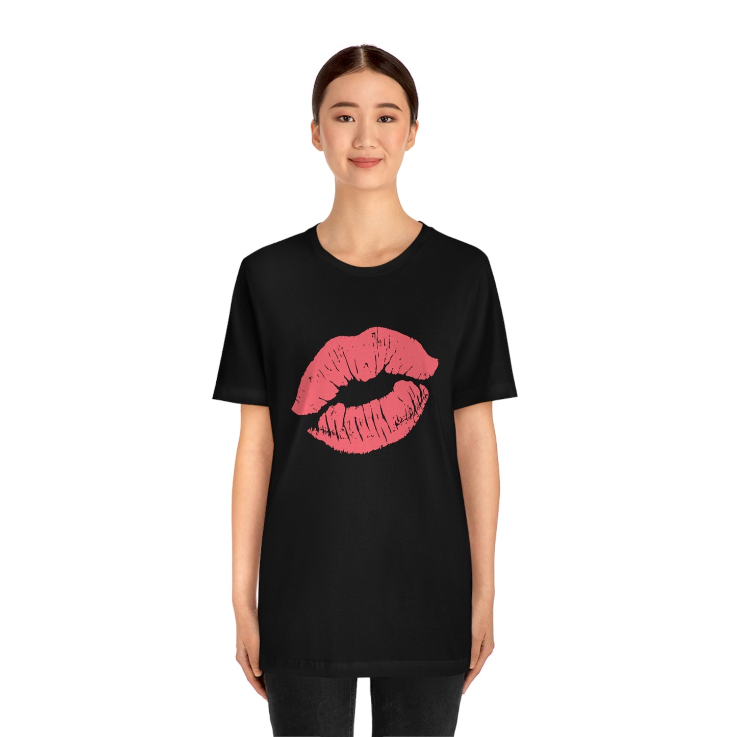 Valentine Kissy Lips Unisex Jersey Short Sleeve Tee