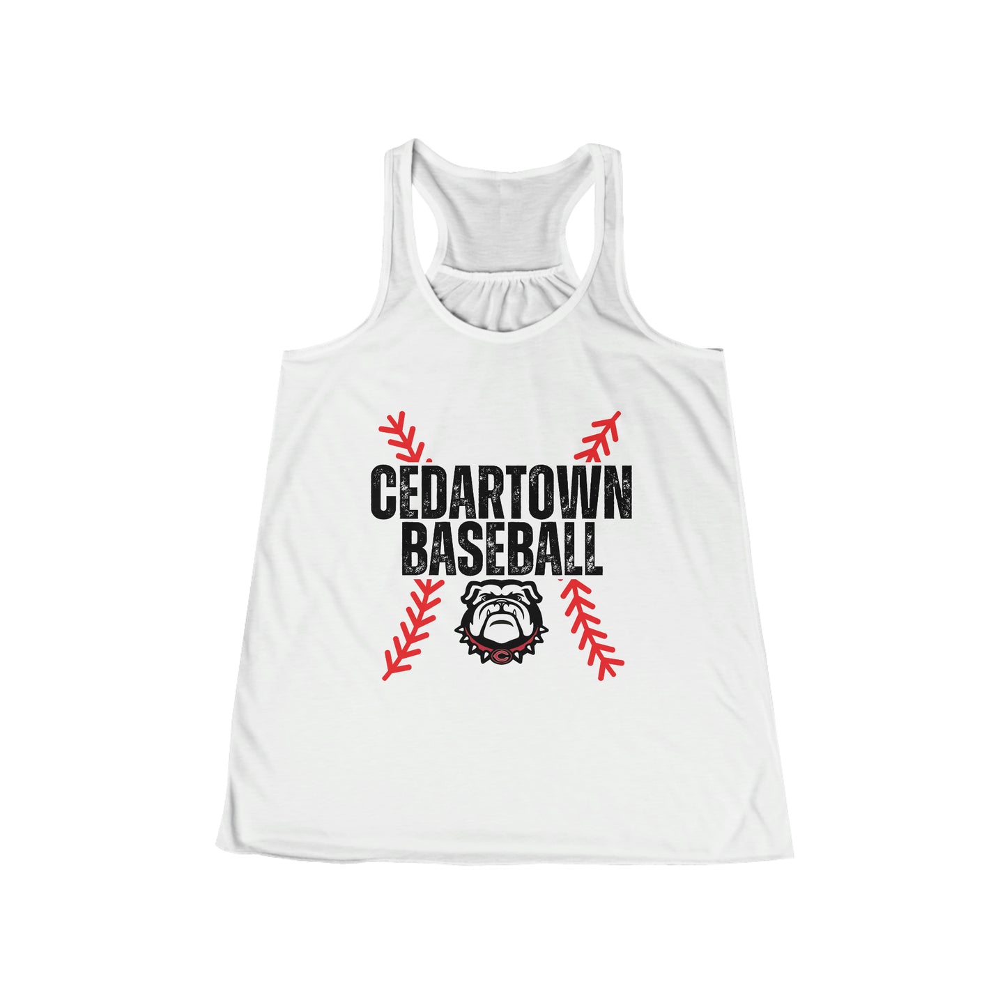 Cedartown Bulldogs Baseball Bella+Canvas Women's Flowy Racerback Tank