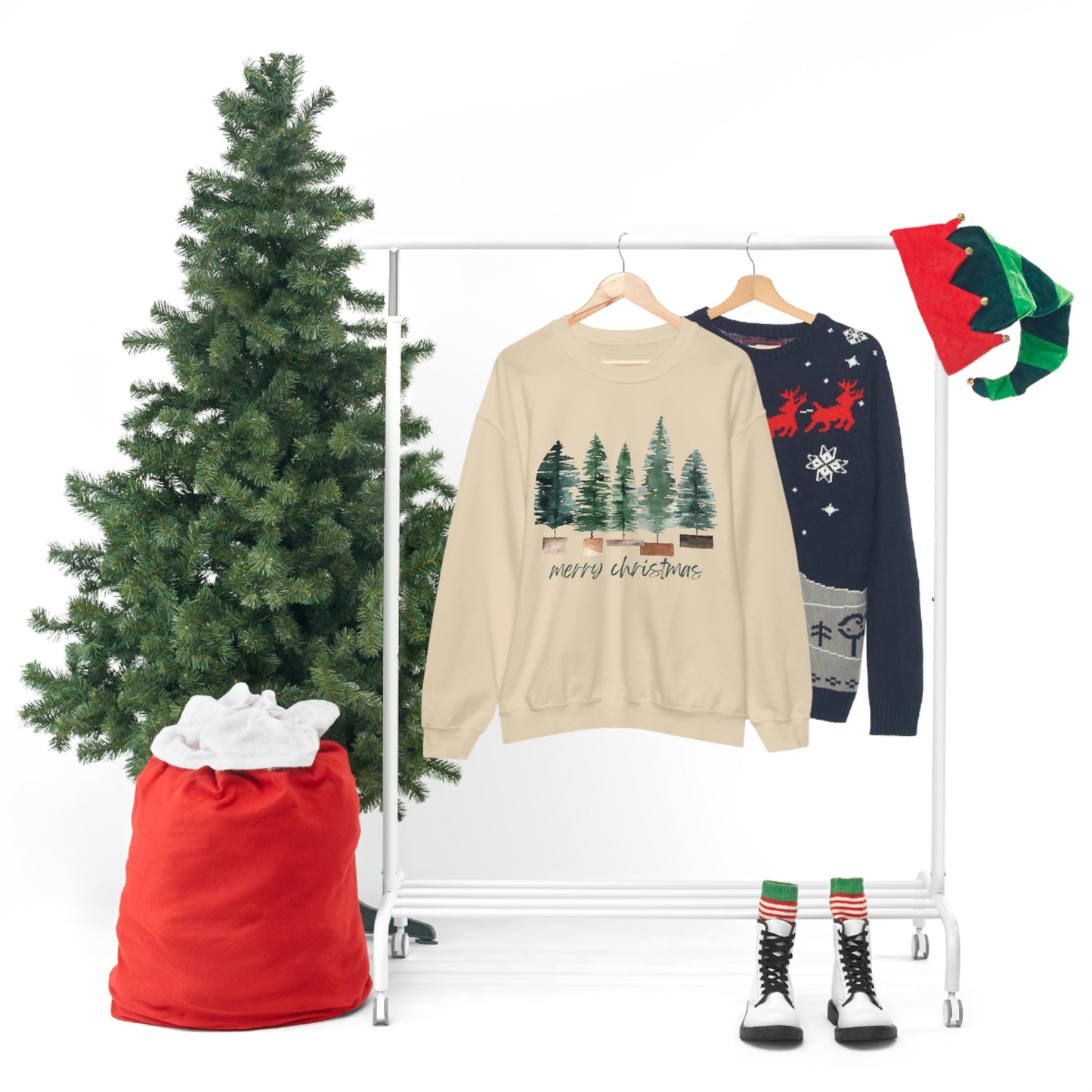 Christmas bubble tree Unisex Heavy Blend Crewneck Sweatshirt