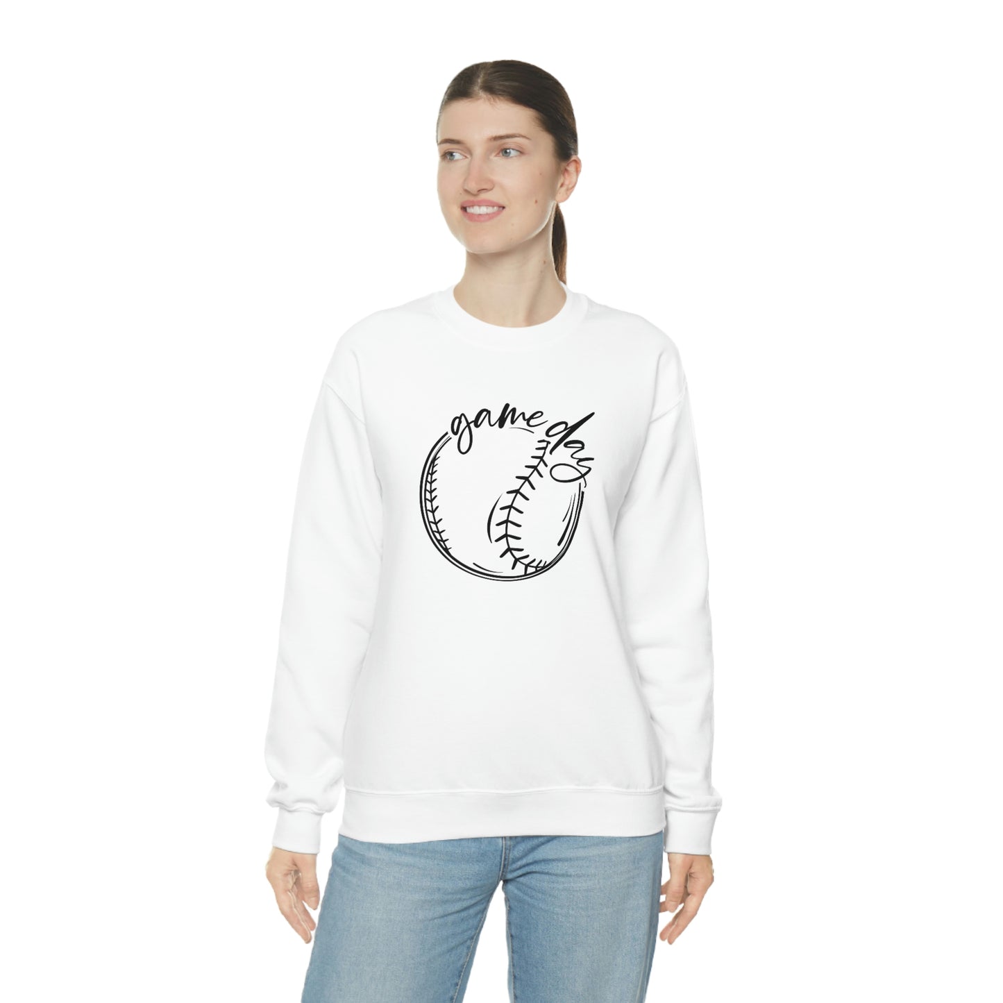 Baseball Game Day Gildan 18000Unisex Heavy Blend Crewneck Sweatshirt