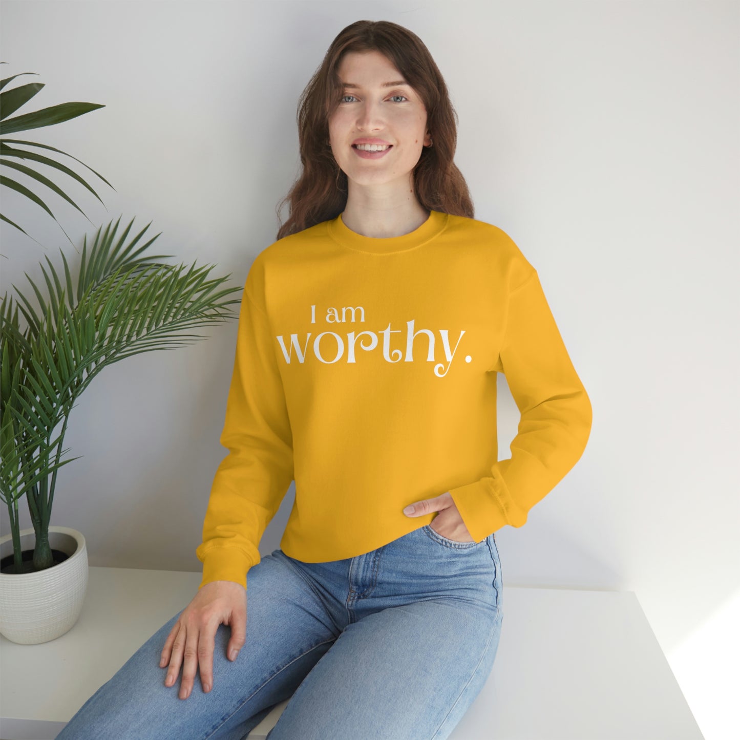 I am worthy Women's affirmation crew neck sweatshirt