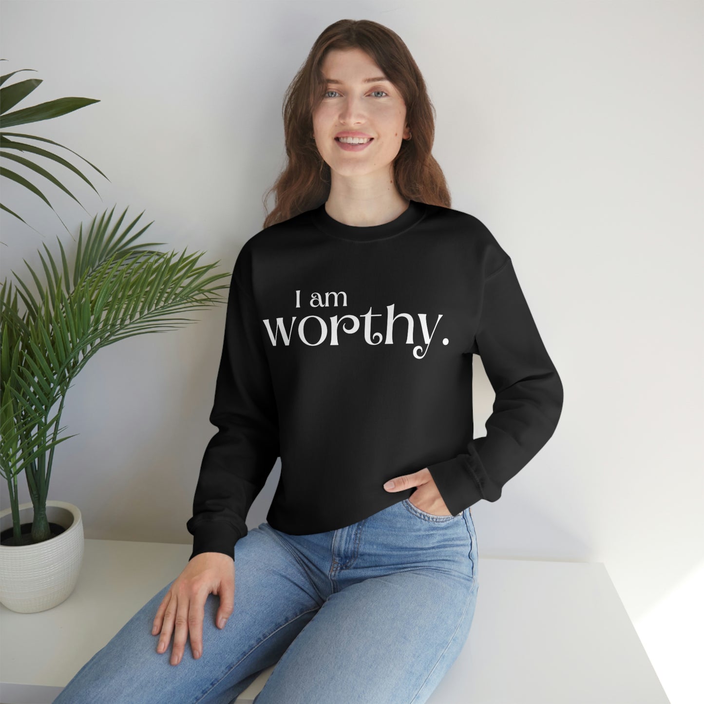 I am worthy Women's affirmation crew neck sweatshirt