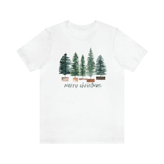 Christmas bottle brush tree Unisex Jersey Short Sleeve Tee