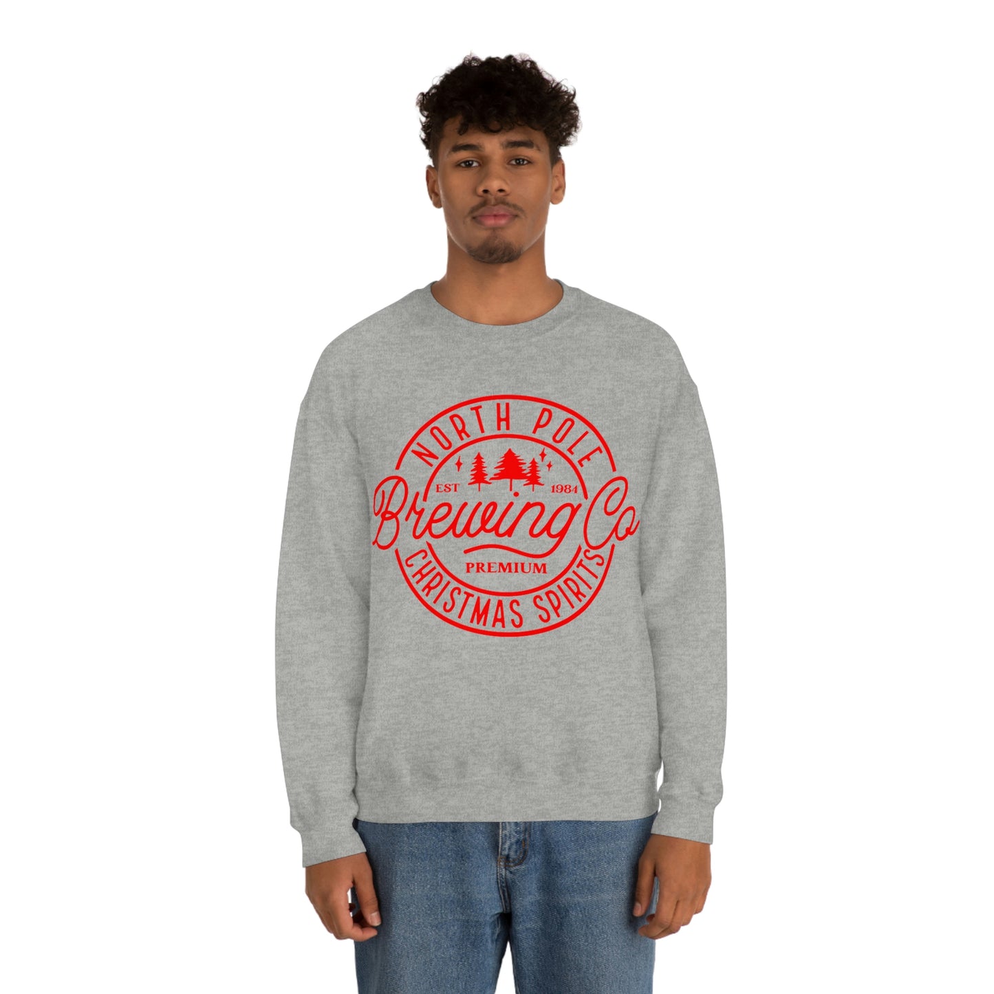 Christmas North Pole Brewing Company Heavy Blend Crewneck Sweatshirt