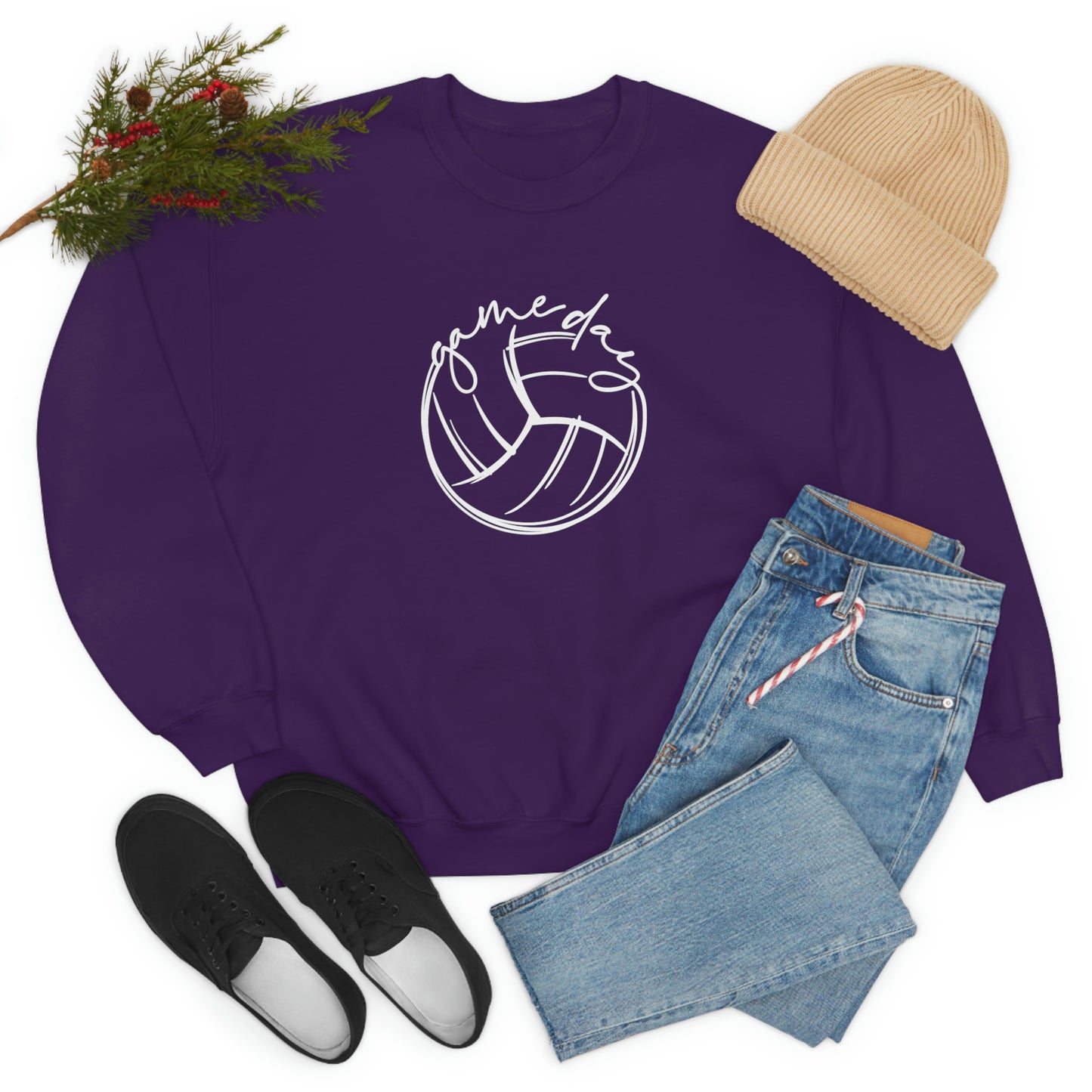 Volleyball Game Day Gildan 18000 Unisex Heavy Blend Crewneck Sweatshirt