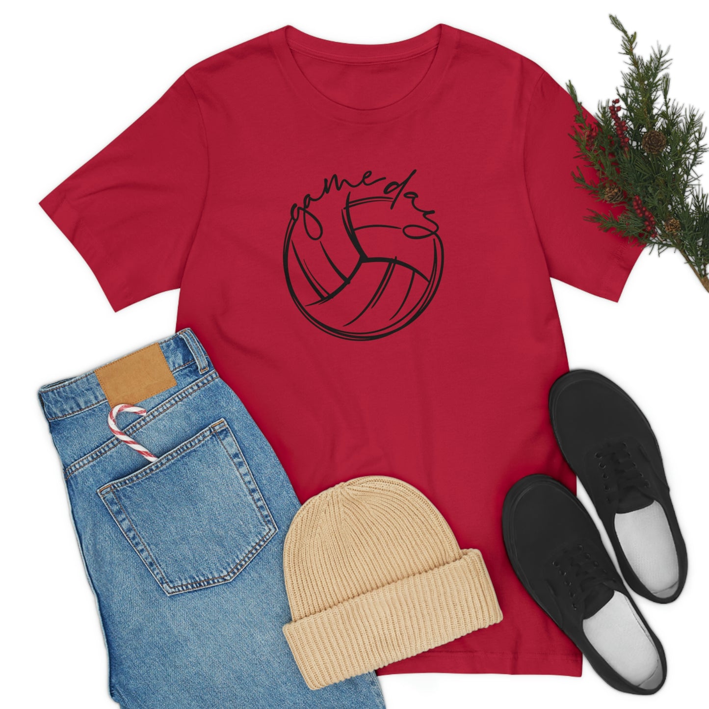 Volleyball Game Day Bella+Canvas 3001 Unisex Jersey Short Sleeve Tee