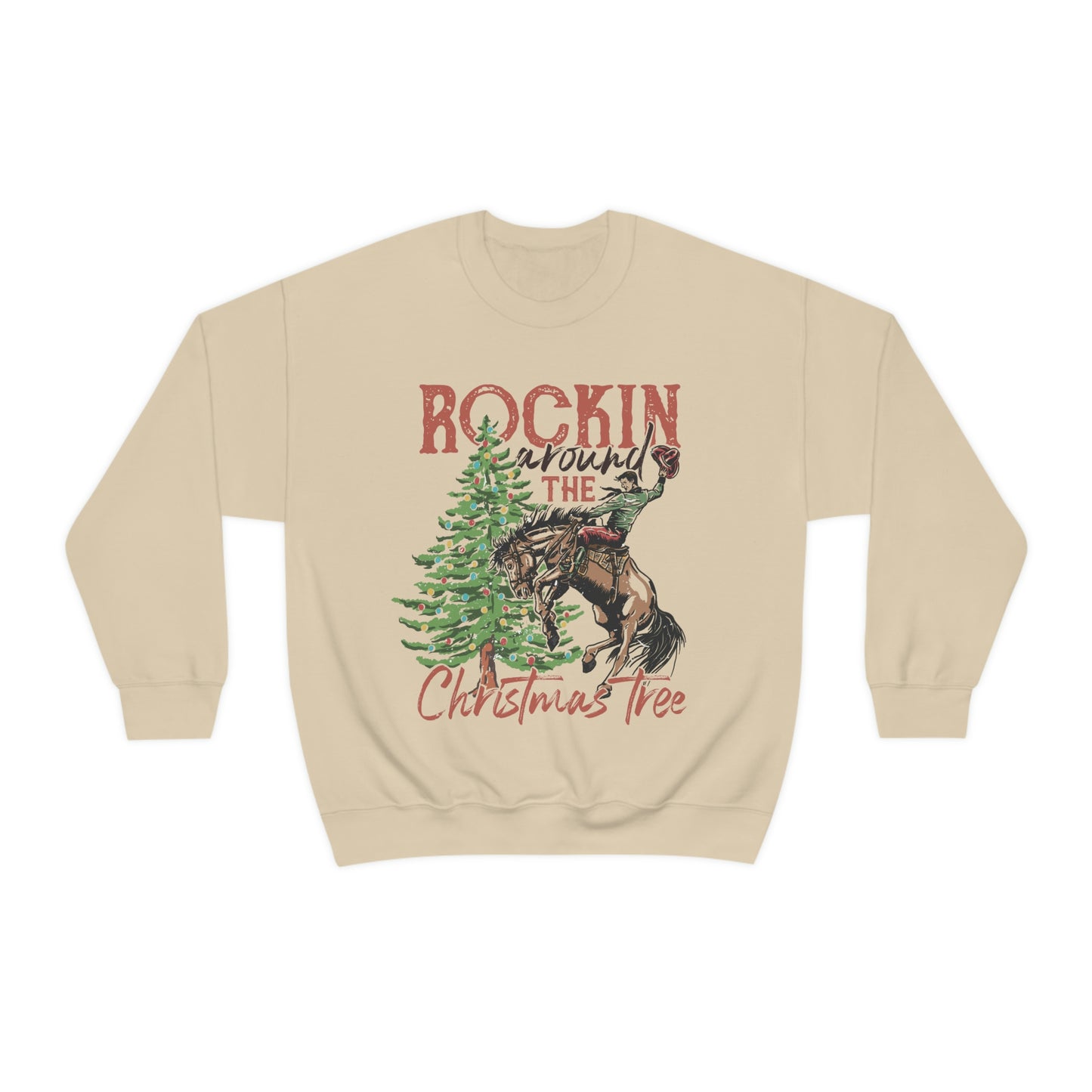 Country Christmas Rockin' around the Christmas Tree Women's Unisex Heavy Blend Crewneck Sweatshirt