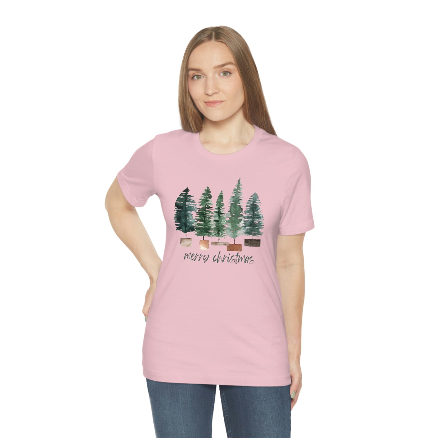 Christmas bottle brush tree Unisex Jersey Short Sleeve Tee