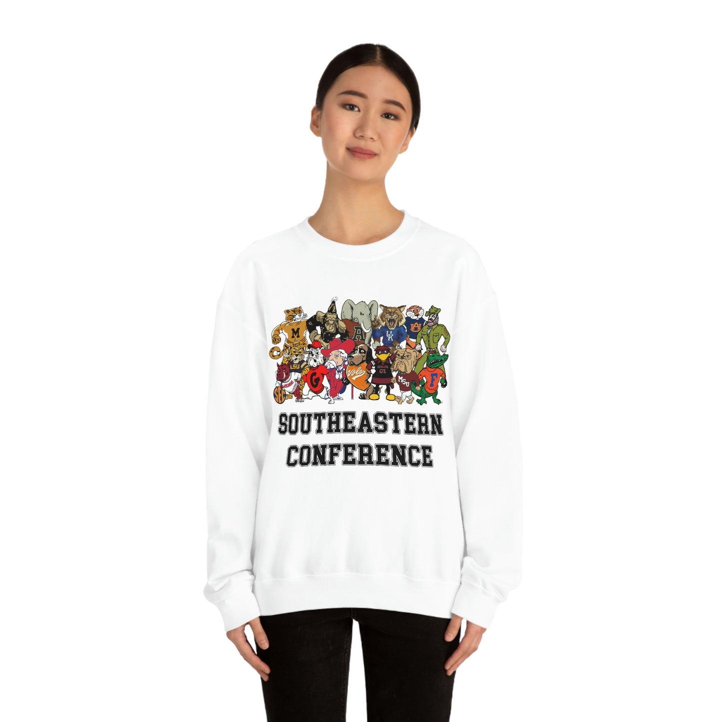 Football Southeastern Conference Mascot Unisex Heavy Blend Crewneck Sweatshirt Gildan 18000