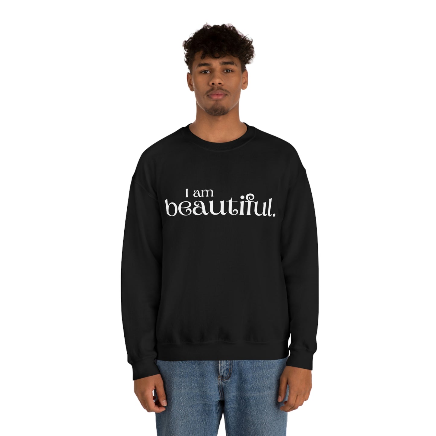 I am beautiful Womens Affirmation Crew neck Sweatshirt