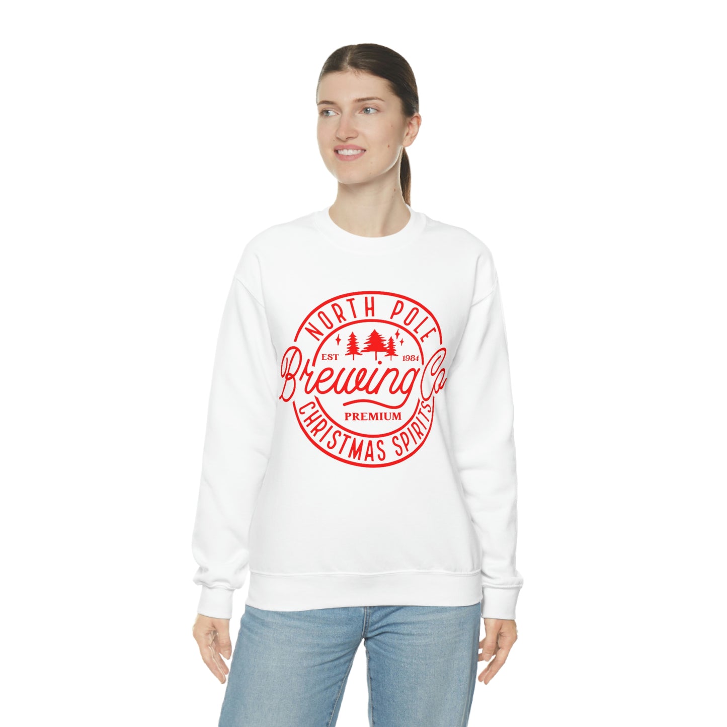 Christmas North Pole Brewing Company Heavy Blend Crewneck Sweatshirt