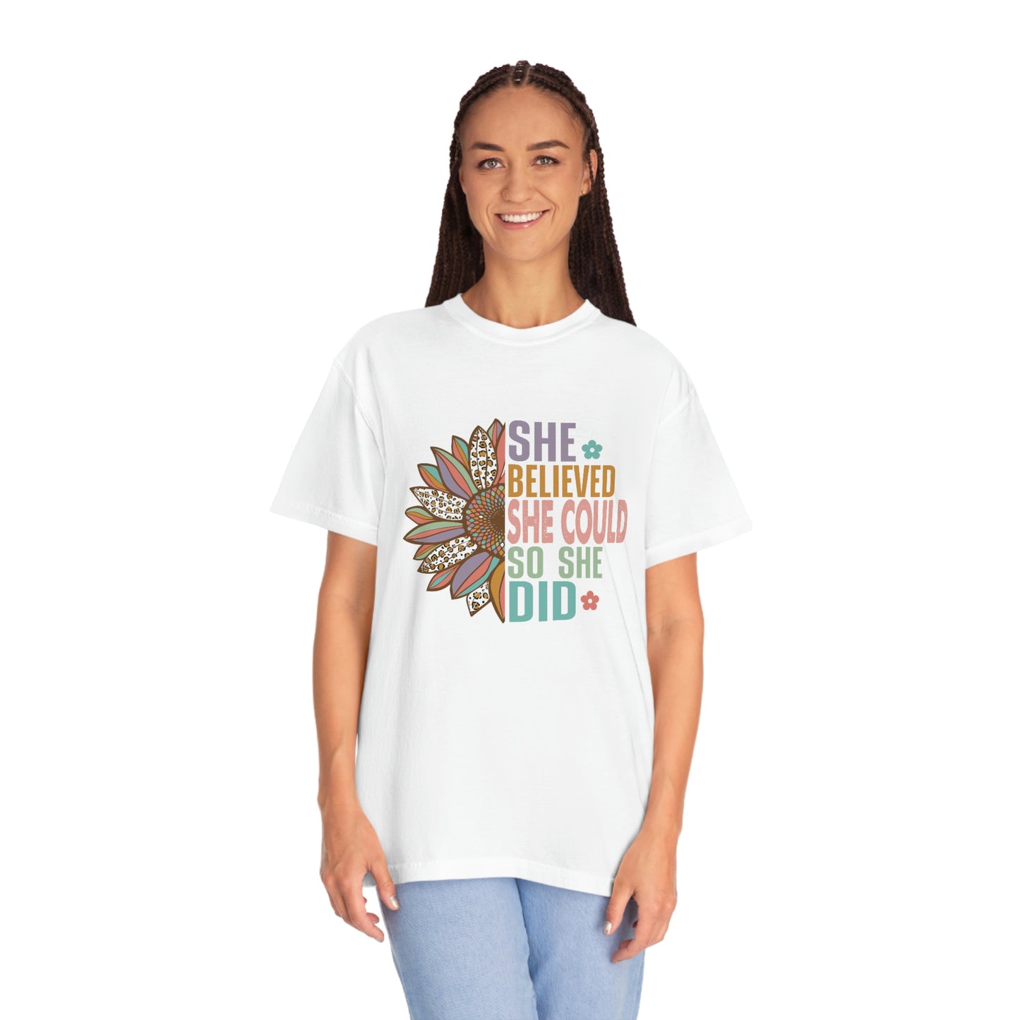 Inspirational Shirt She believed she coudl....Comfort Colors 1717 Unisex Garment-Dyed T-shirt Gift for her