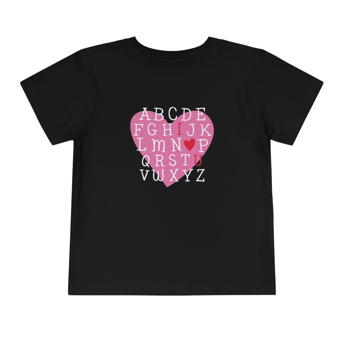 Alphabet Valentine's Shirt Bella+Canvas 3001T Toddler Short Sleeve Tee