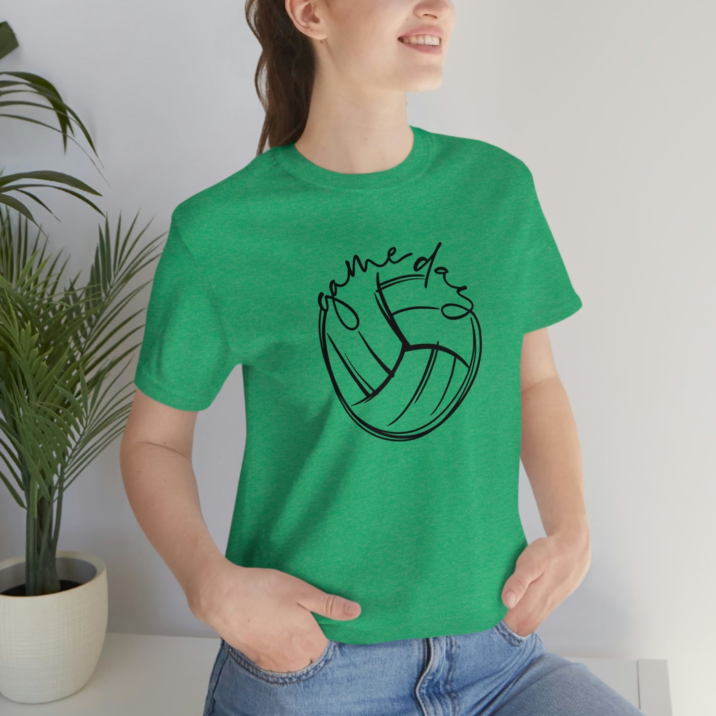 Volleyball Game Day Bella+Canvas 3001 Unisex Jersey Short Sleeve Tee