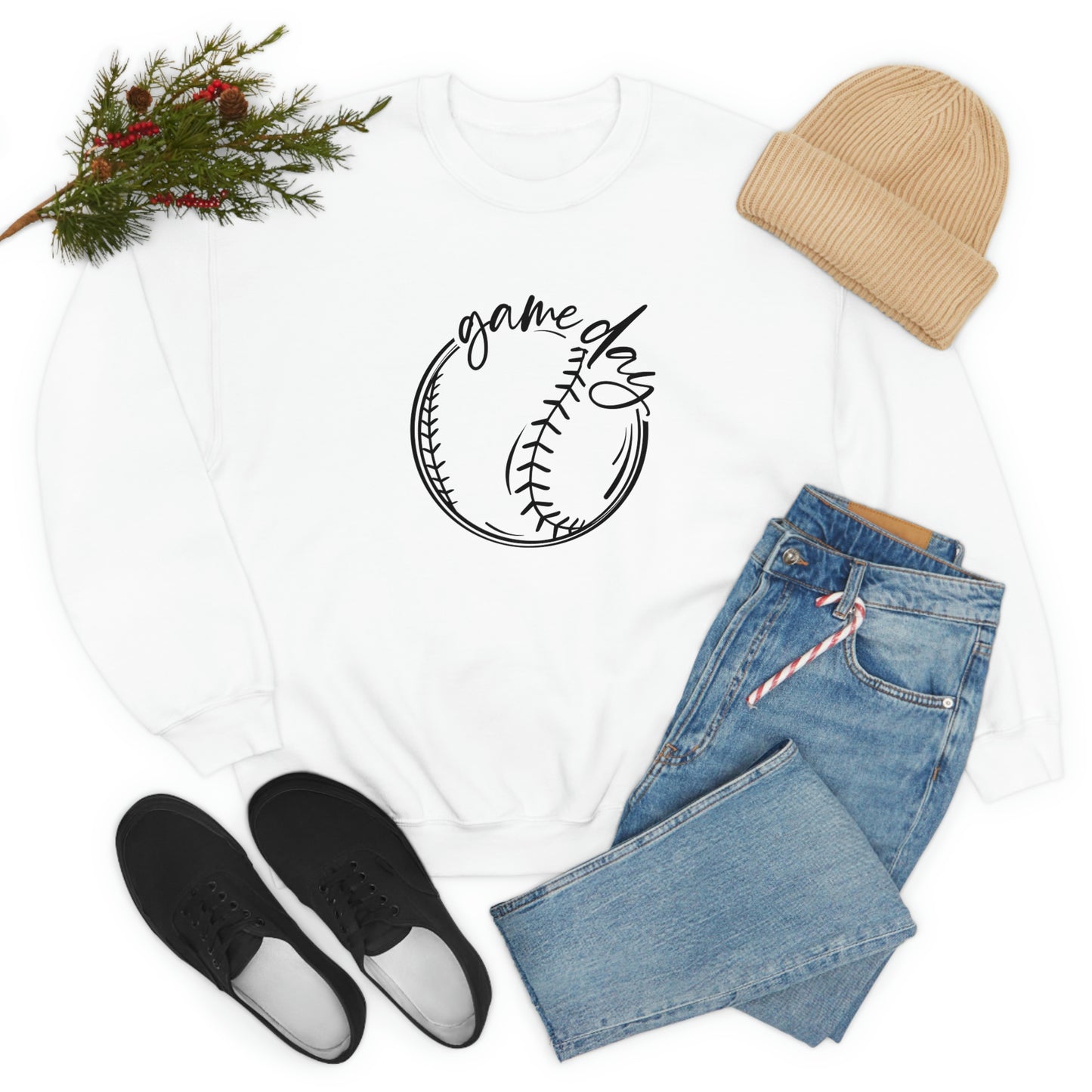 Baseball Game Day Gildan 18000Unisex Heavy Blend Crewneck Sweatshirt