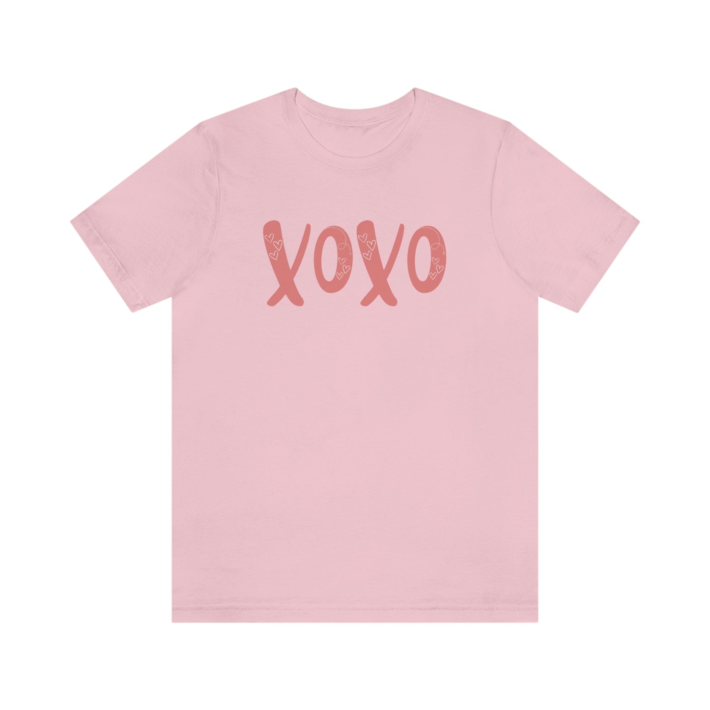 XOXO with hearts Valentine Women's Unisex Jersey Short Sleeve Tee