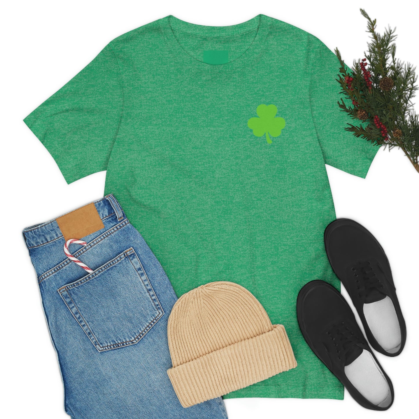 St. Patrick's Day American Flag Bella+Canvas 3001 Unisex Jersey Short Sleeve Tee