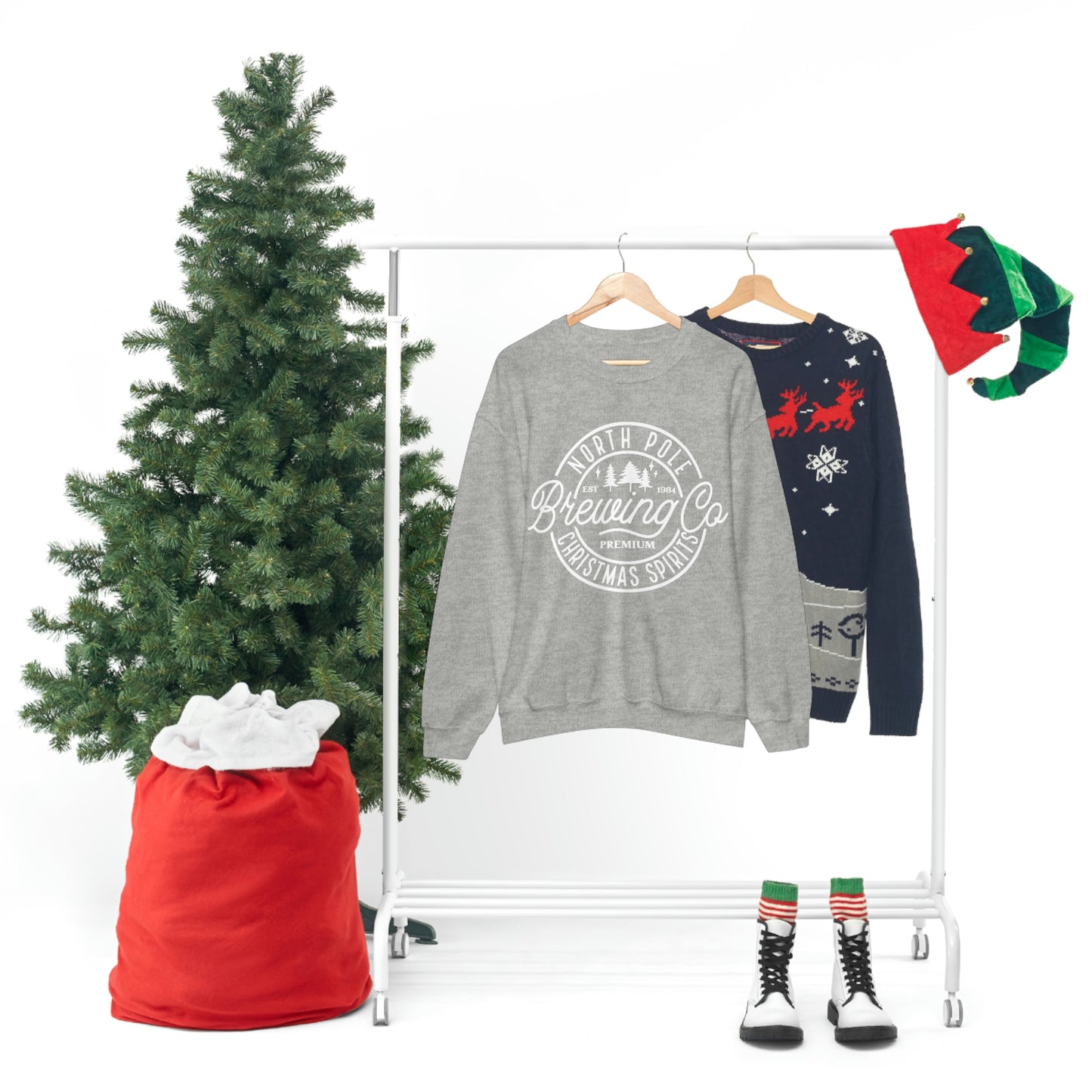 Christmas North Pole Brewing Company Heavy Blend Crewneck Sweatshirt