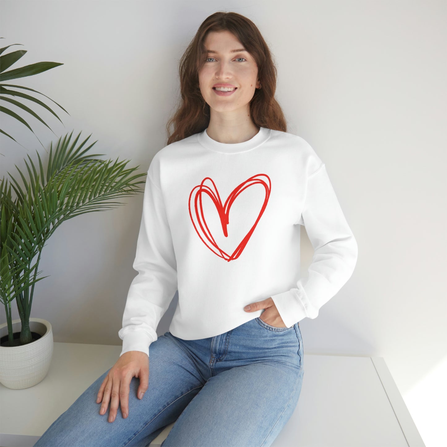 Heart Valentine Women's Unisex Heavy Blend Crewneck Sweatshirt