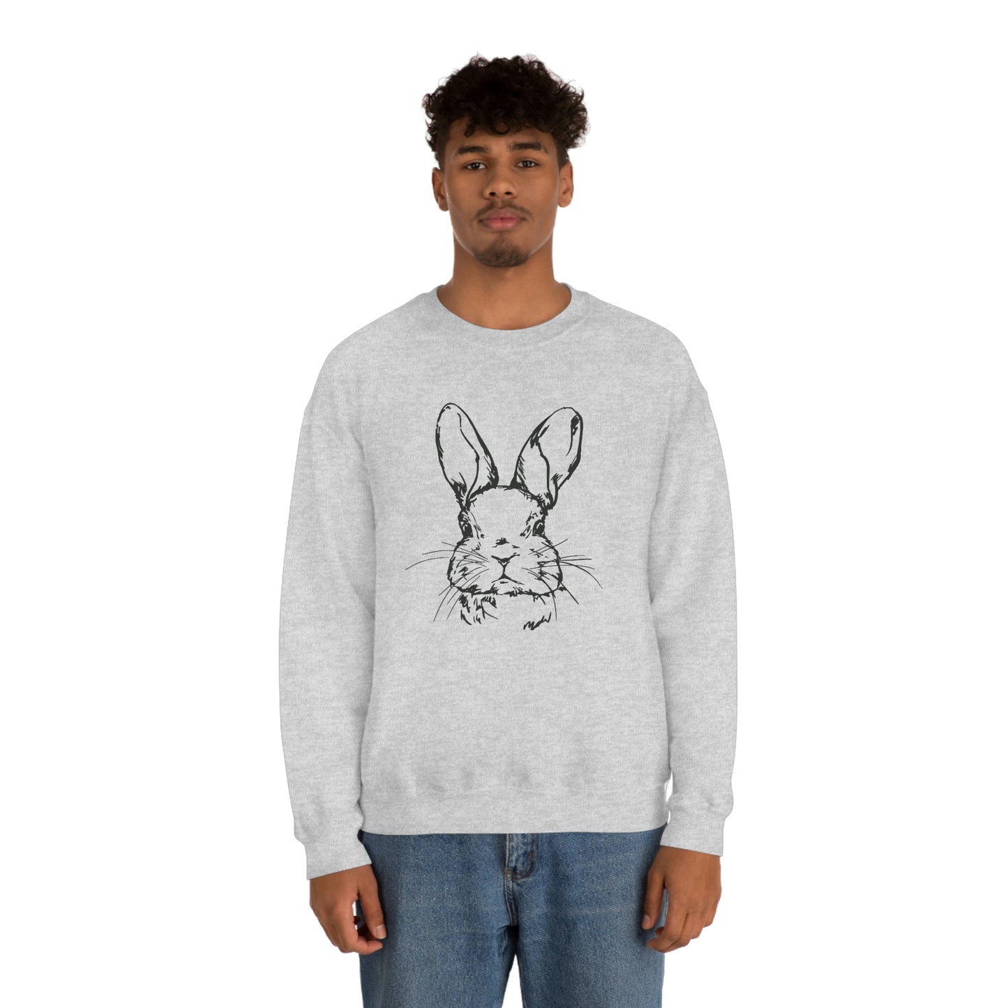 Happy Easter Spring Bunny Gildan 18000 Unisex Heavy Blend Crewneck Sweatshirt