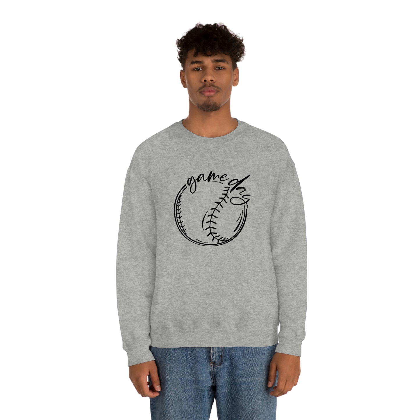 Baseball Game Day Gildan 18000Unisex Heavy Blend Crewneck Sweatshirt