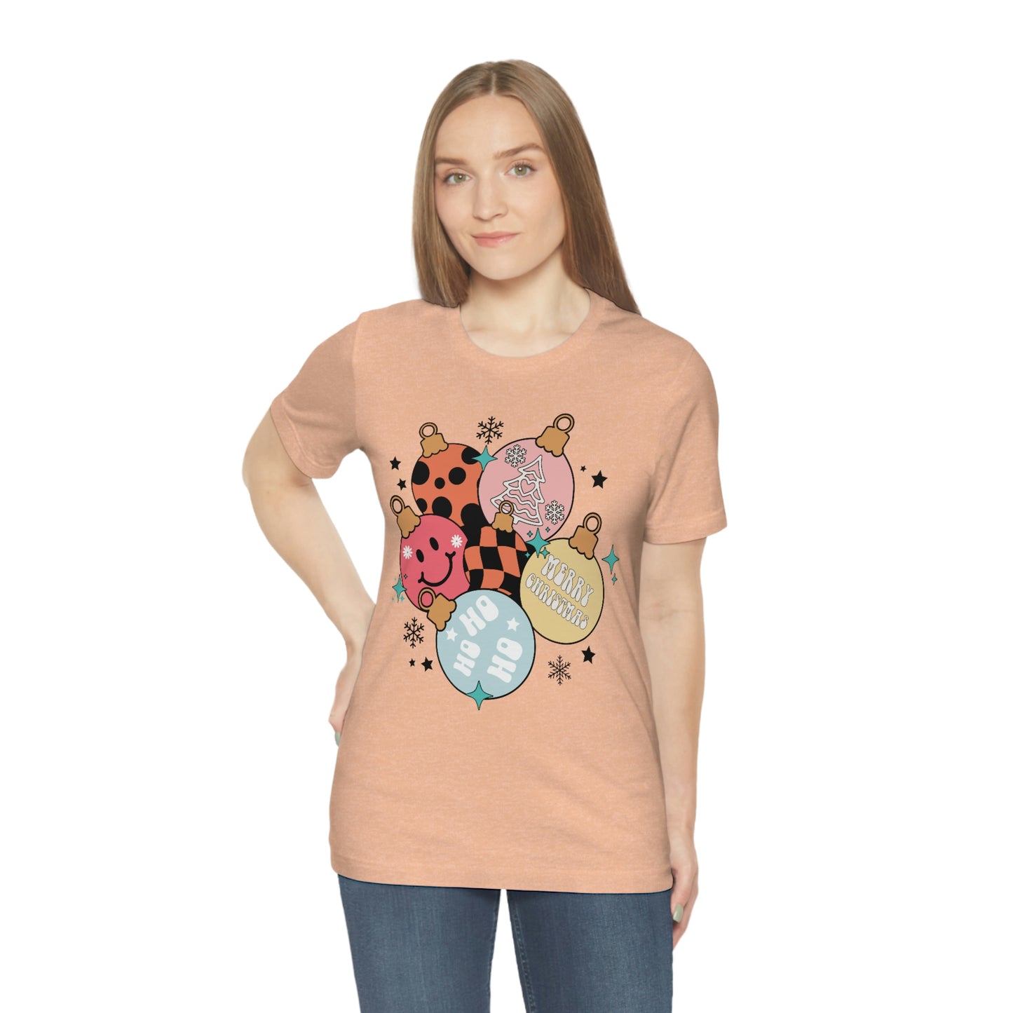 Retro Christmas Ornament Women's Bella+Canvas Short Sleeve Tee