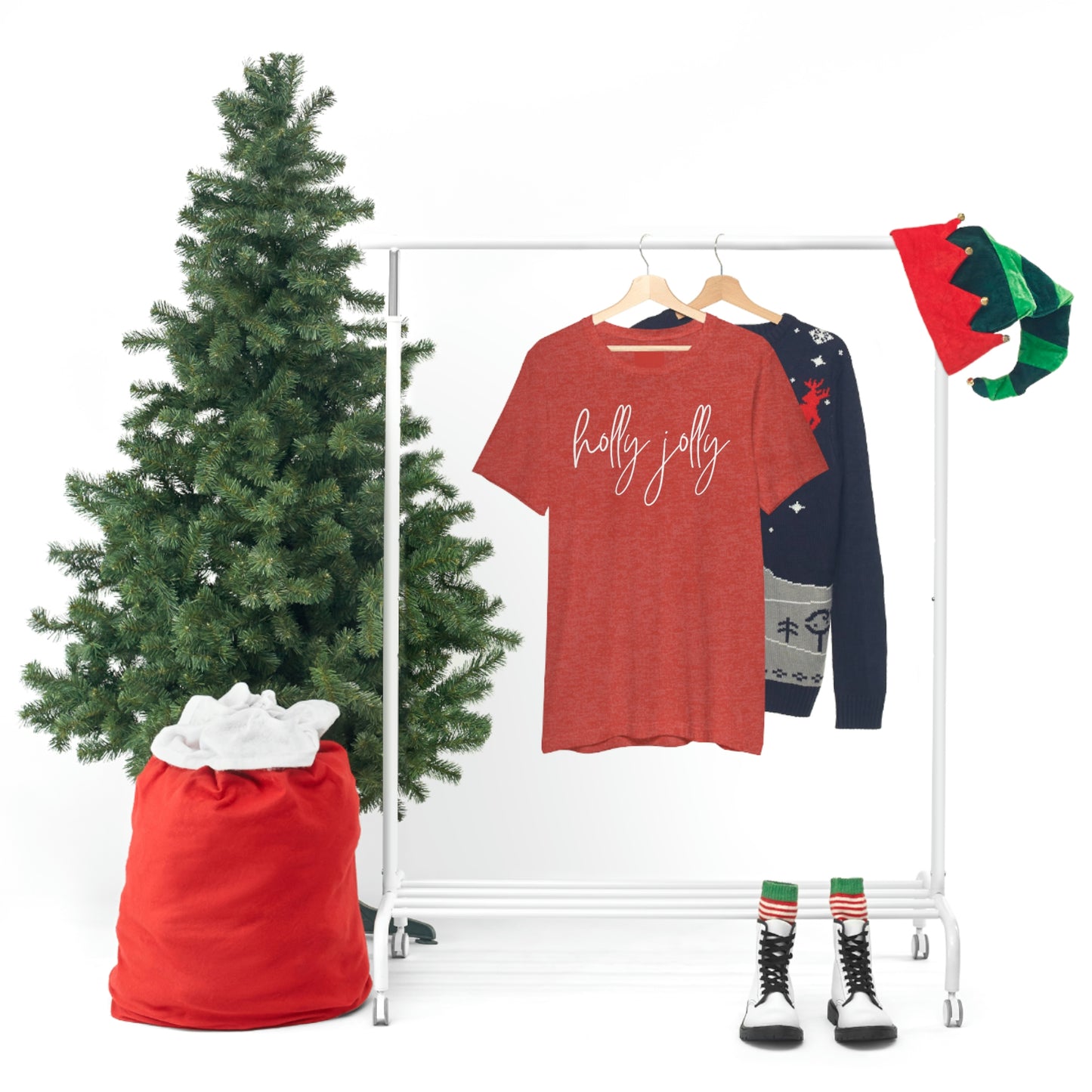 Holly Jolly Bella+Canvas Christmas Unisex Jersey Short Sleeve Tee