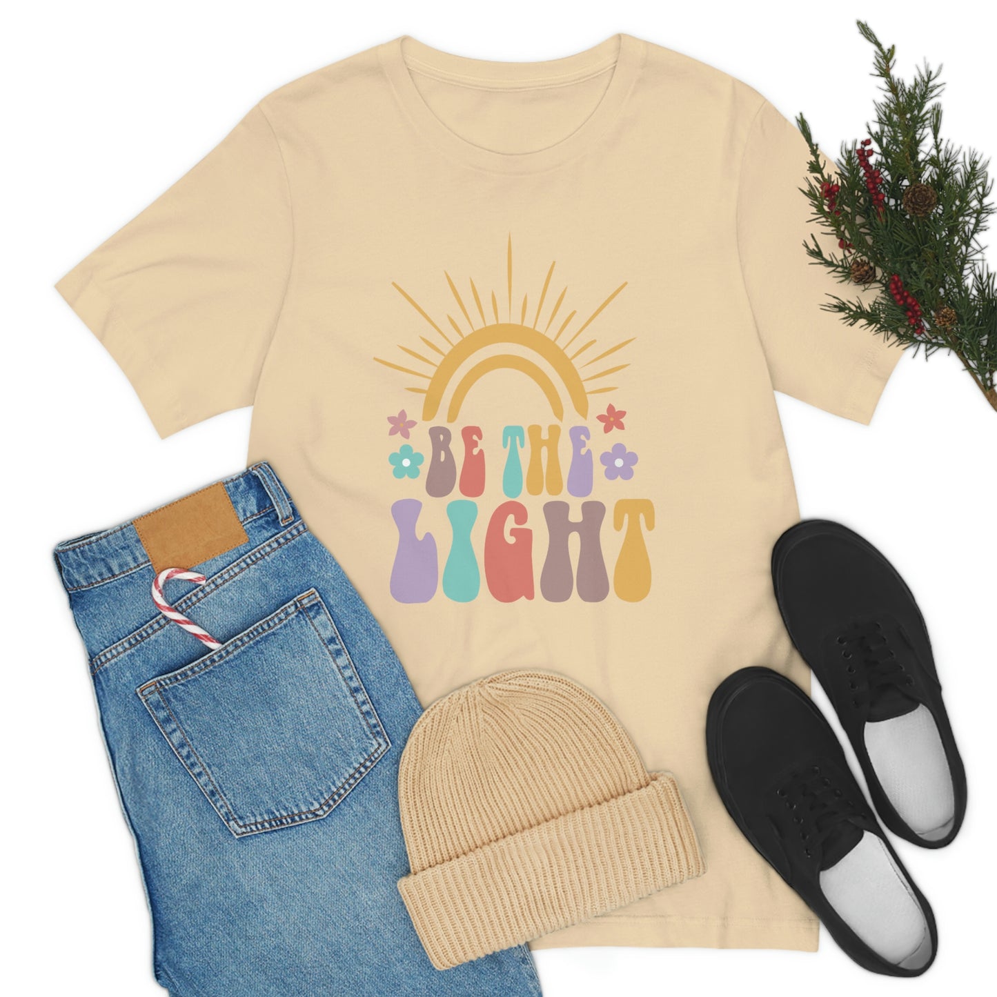 Inspirational Shirt Be The Light Bella+Canvas 3001 Unisex Jersey Short Sleeve Tee