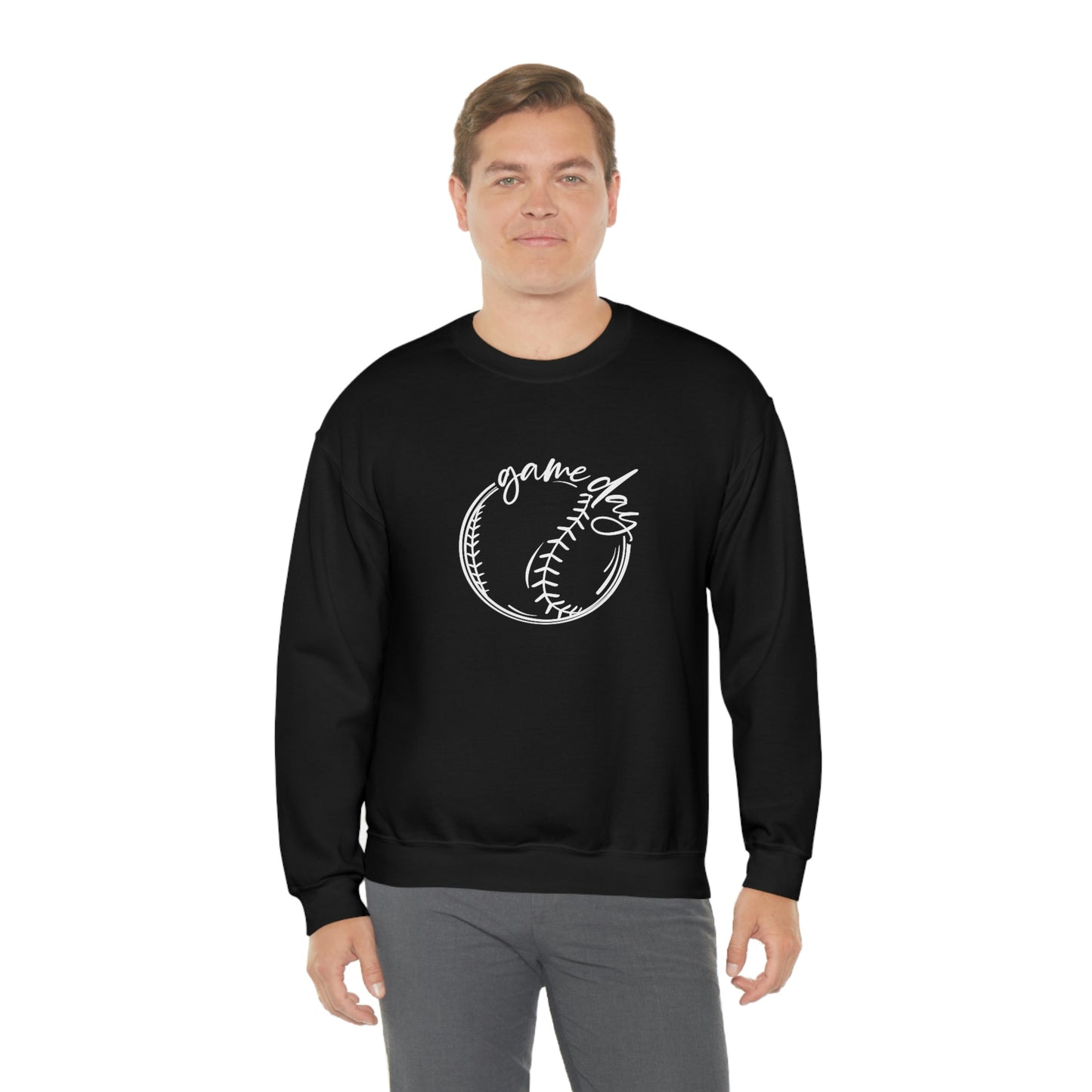 Baseball Game Day Gildan 18000 Unisex Heavy Blend Crewneck Sweatshirt