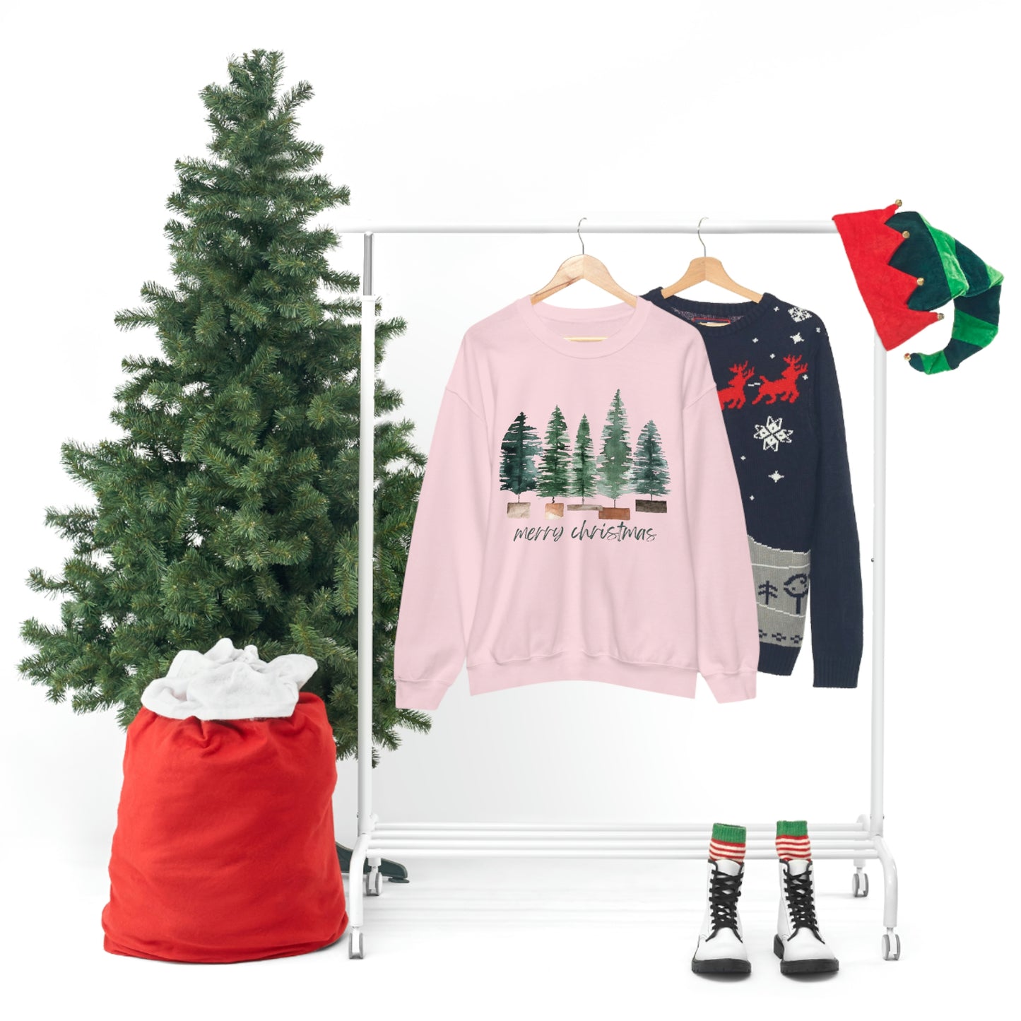 Christmas bubble tree Unisex Heavy Blend Crewneck Sweatshirt