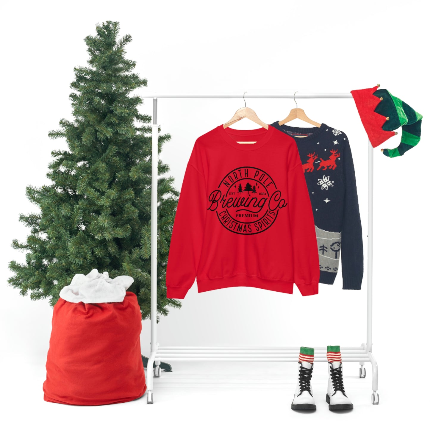 Christmas North Pole Brewing Company Heavy Blend Crewneck Sweatshirt