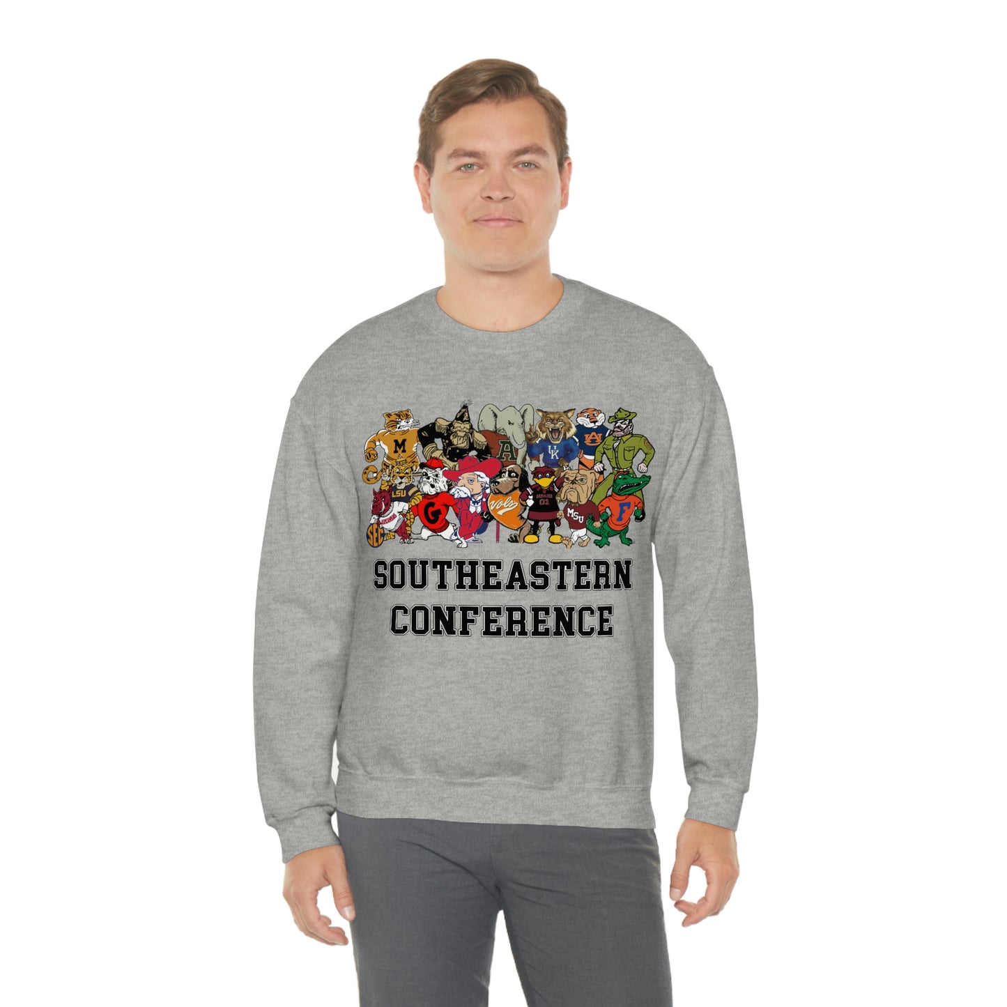 Football Southeastern Conference Mascot Unisex Heavy Blend Crewneck Sweatshirt Gildan 18000