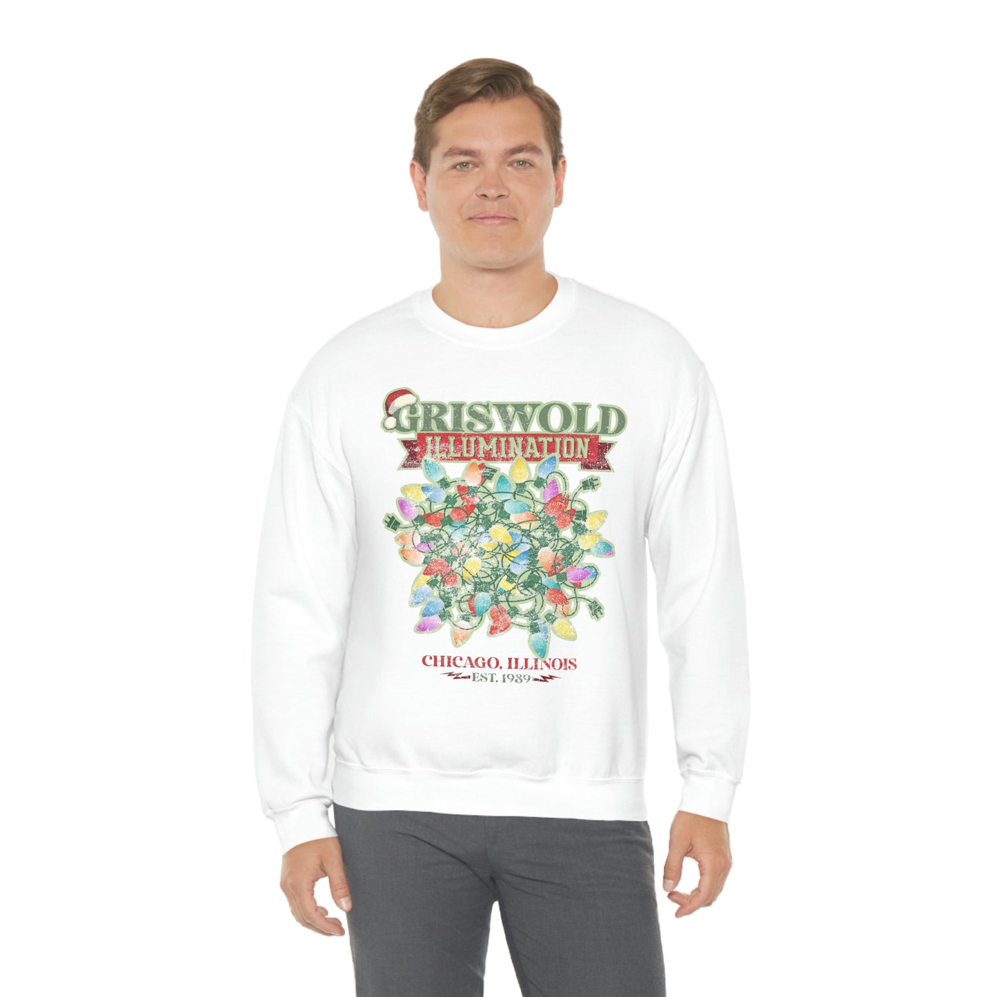 Griswold Illuminations Christmas Shirt Womens Unisex Heavy Blend Crewneck Sweatshirt