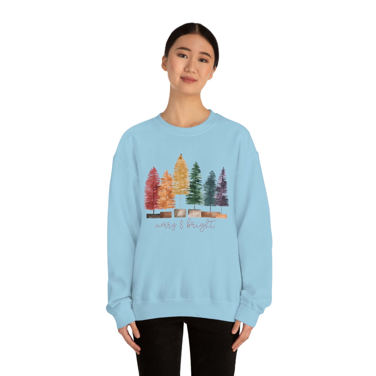 Christmas bottle brush tree Unisex Heavy Blend Crewneck Sweatshirt