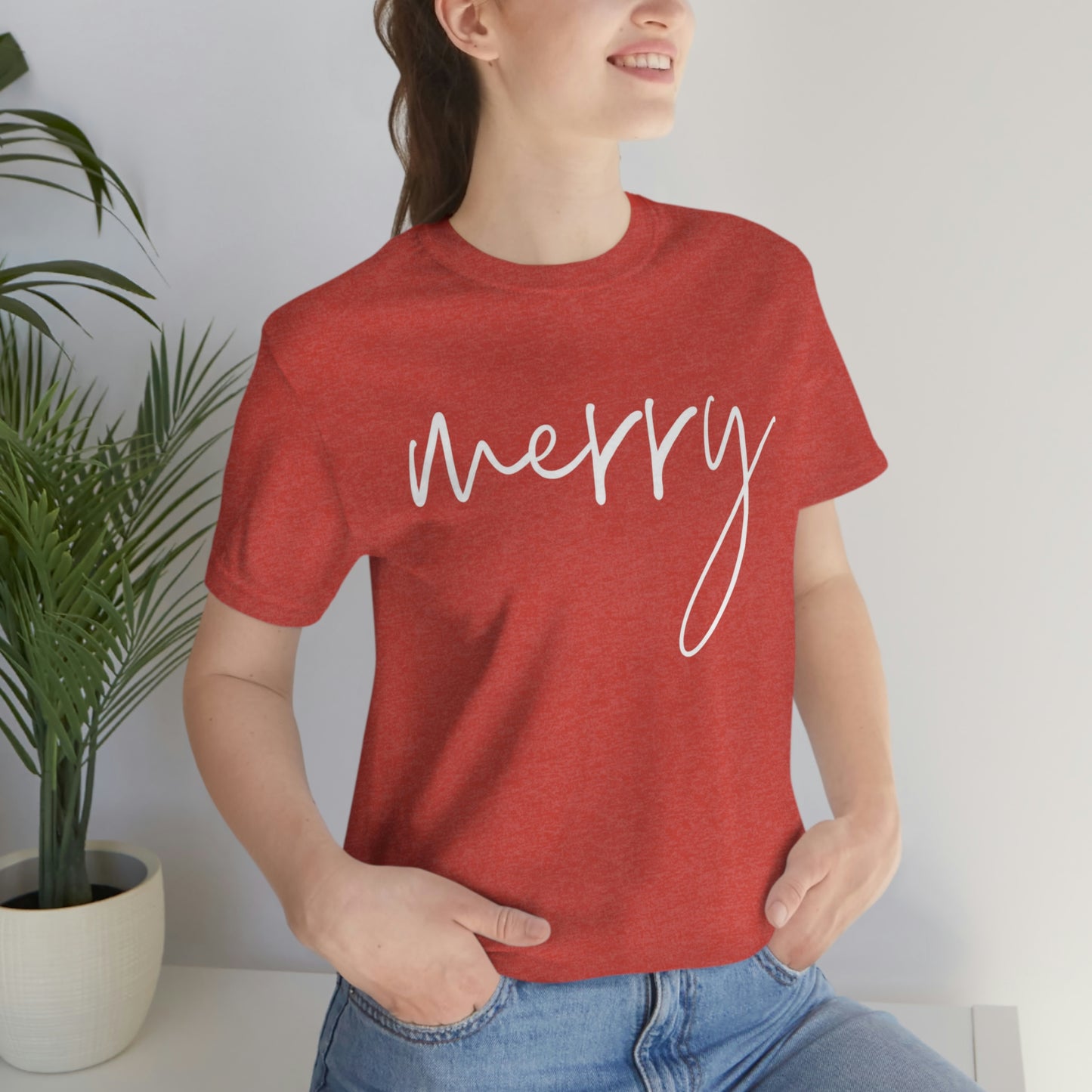 Bella+Canvas Merry Unisex Christmas Short Sleeve Tee