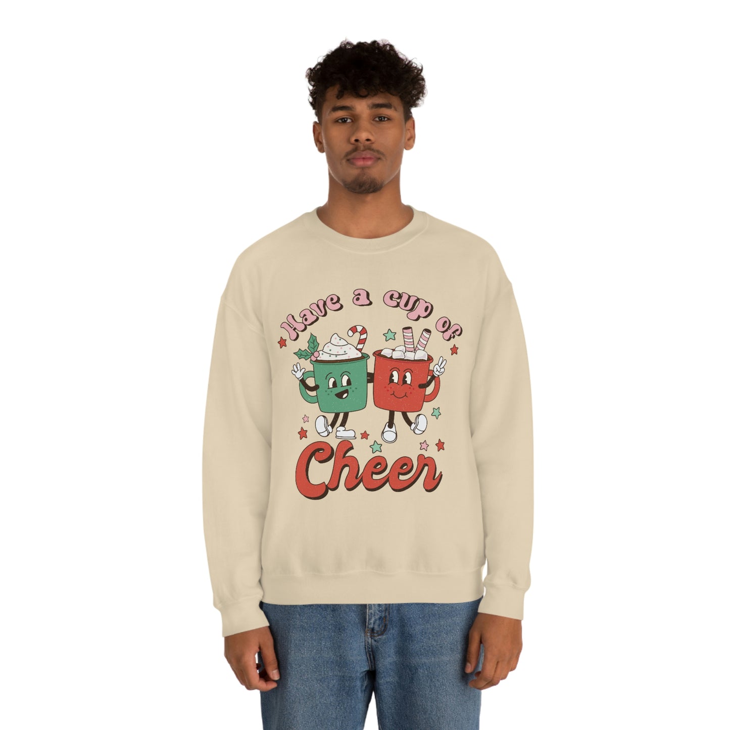 Have a Cup of Cheer Retro Christmas Shirt Unisex Heavy Blend Crewneck Sweatshirt