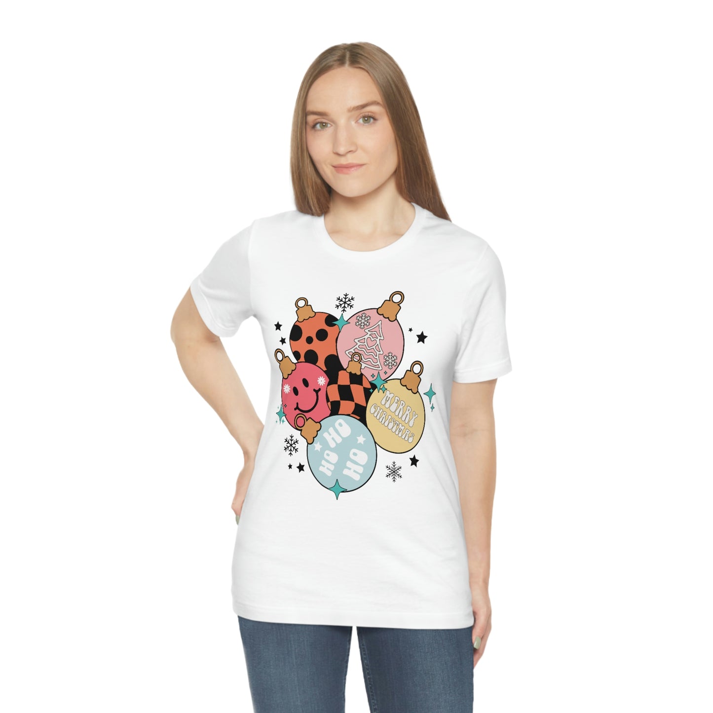 Retro Christmas Ornament Women's Bella+Canvas Short Sleeve Tee