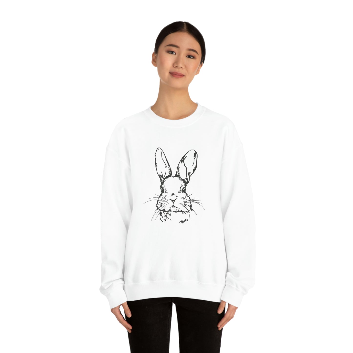 Happy Easter Spring Bunny Gildan 18000 Unisex Heavy Blend Crewneck Sweatshirt