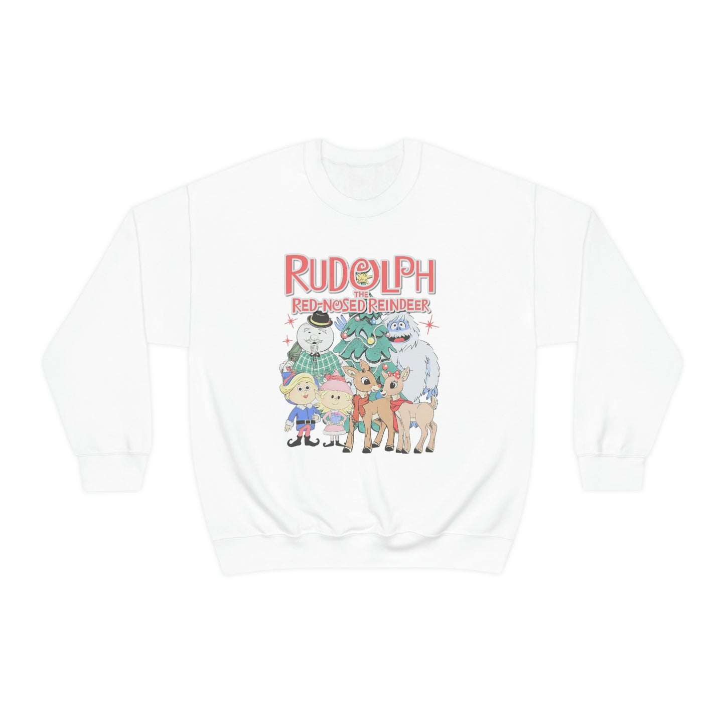 Throwback Rudolph Christmas Shirt Womens Unisex Heavy Blend Crewneck Sweatshirt