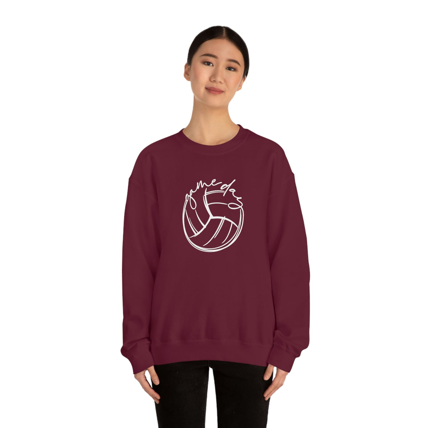 Volleyball Game Day Gildan 18000 Unisex Heavy Blend Crewneck Sweatshirt