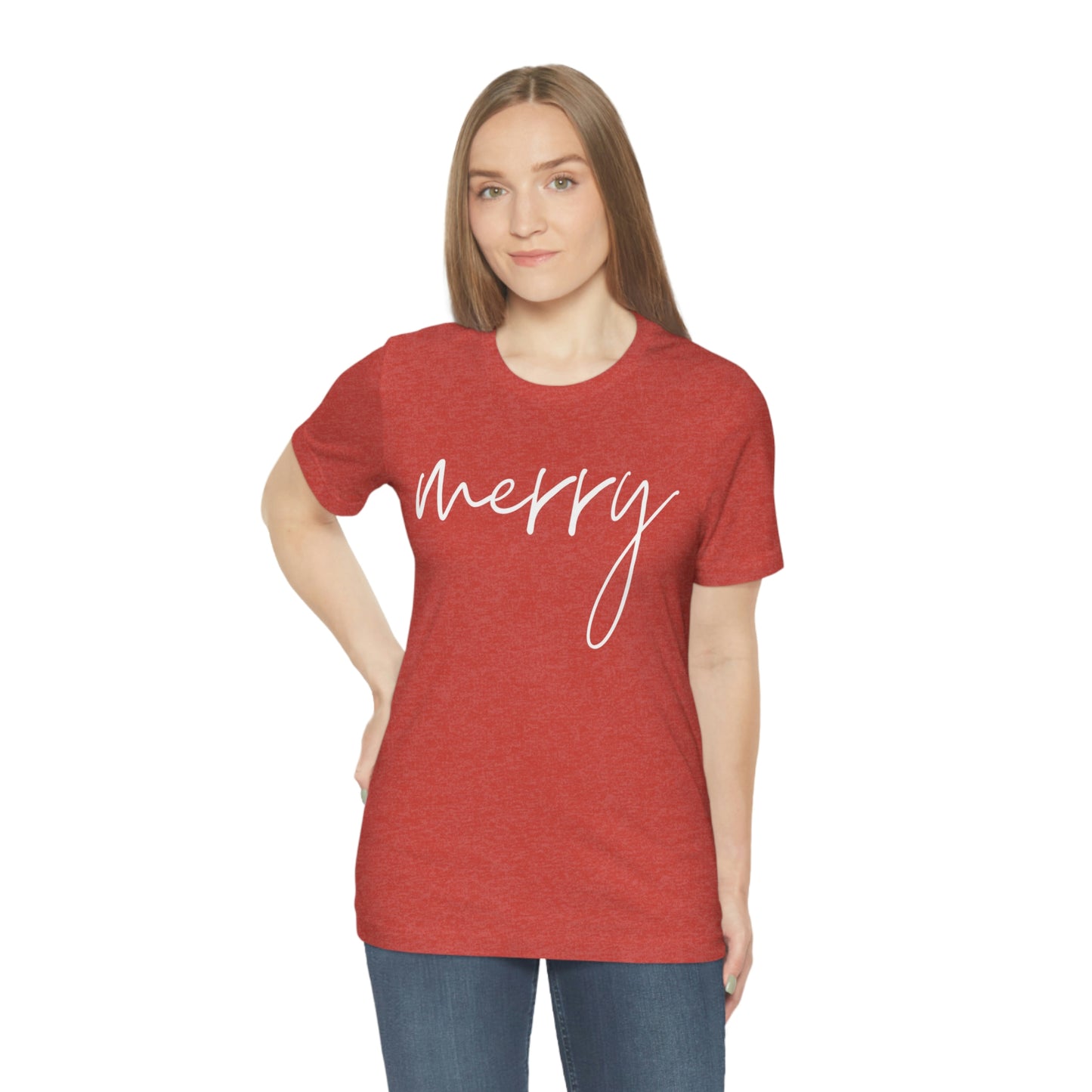 Bella+Canvas Merry Unisex Christmas Short Sleeve Tee