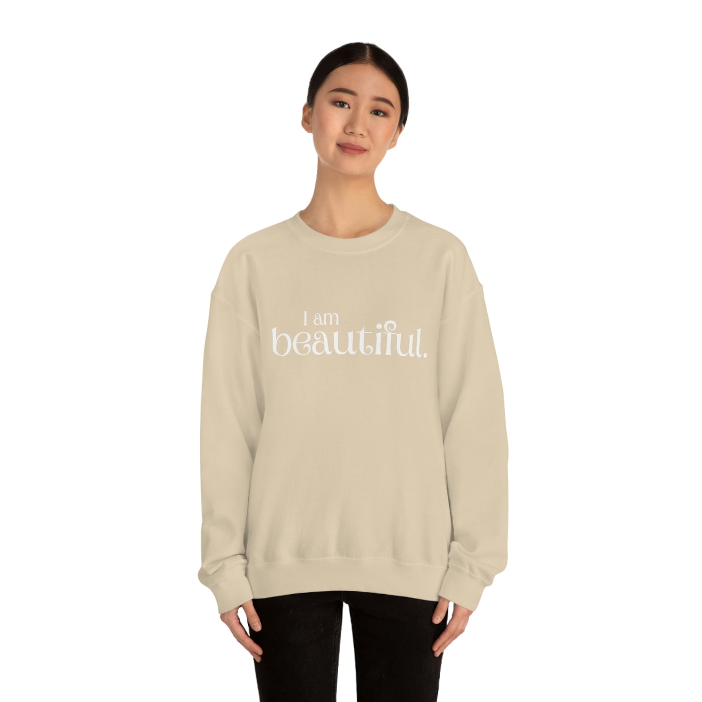 I am beautiful Womens Affirmation Crew neck Sweatshirt