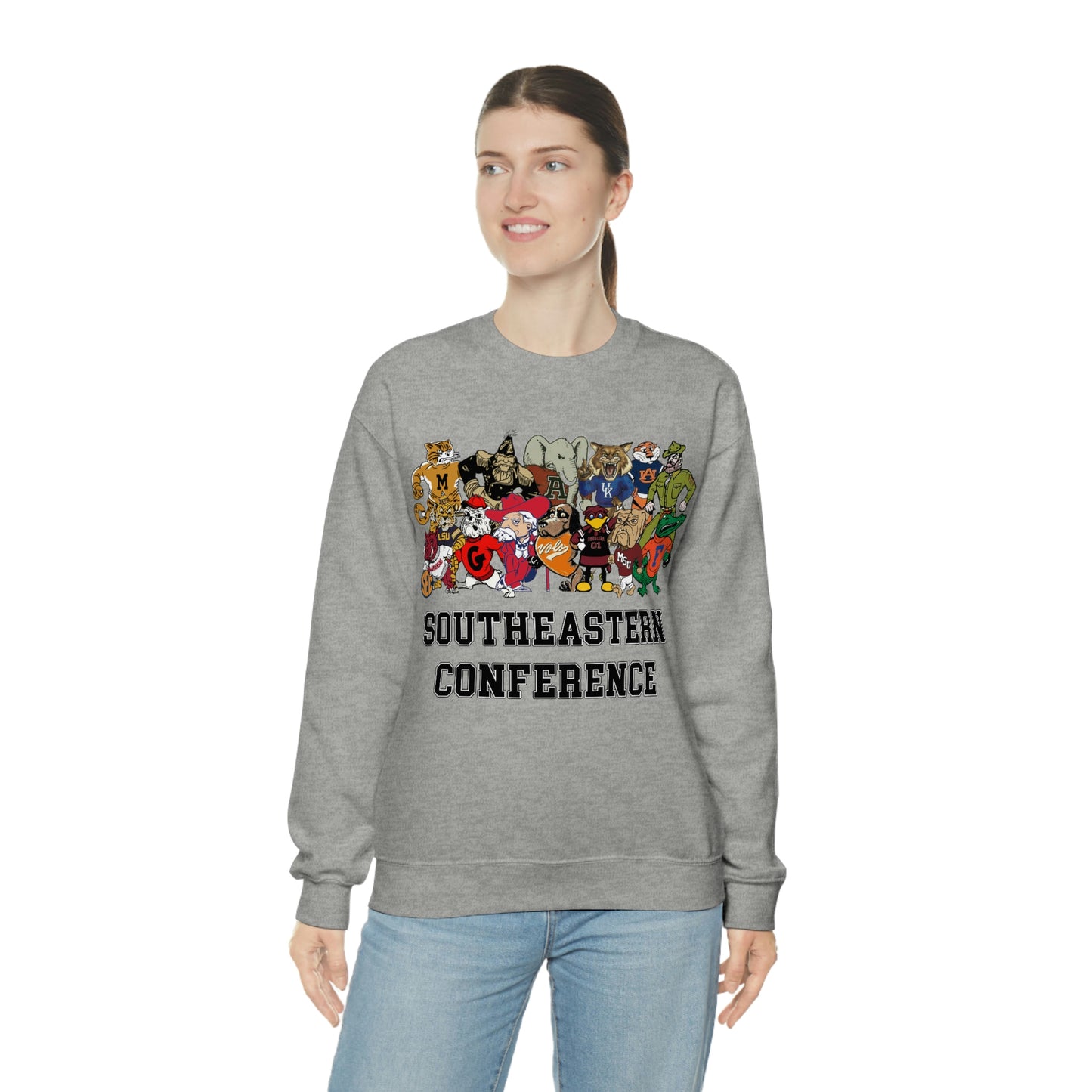 Football Southeastern Conference Mascot Unisex Heavy Blend Crewneck Sweatshirt Gildan 18000