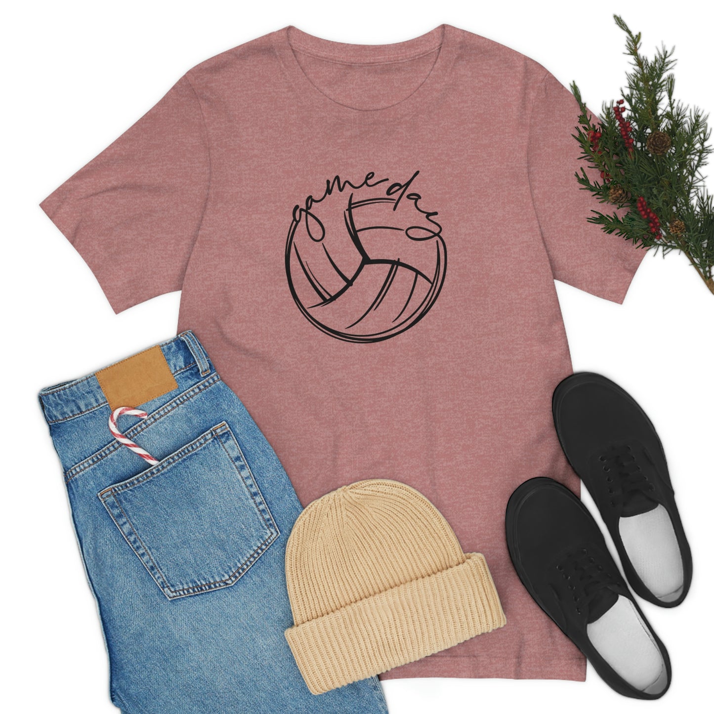 Volleyball Game Day Bella+Canvas 3001 Unisex Jersey Short Sleeve Tee