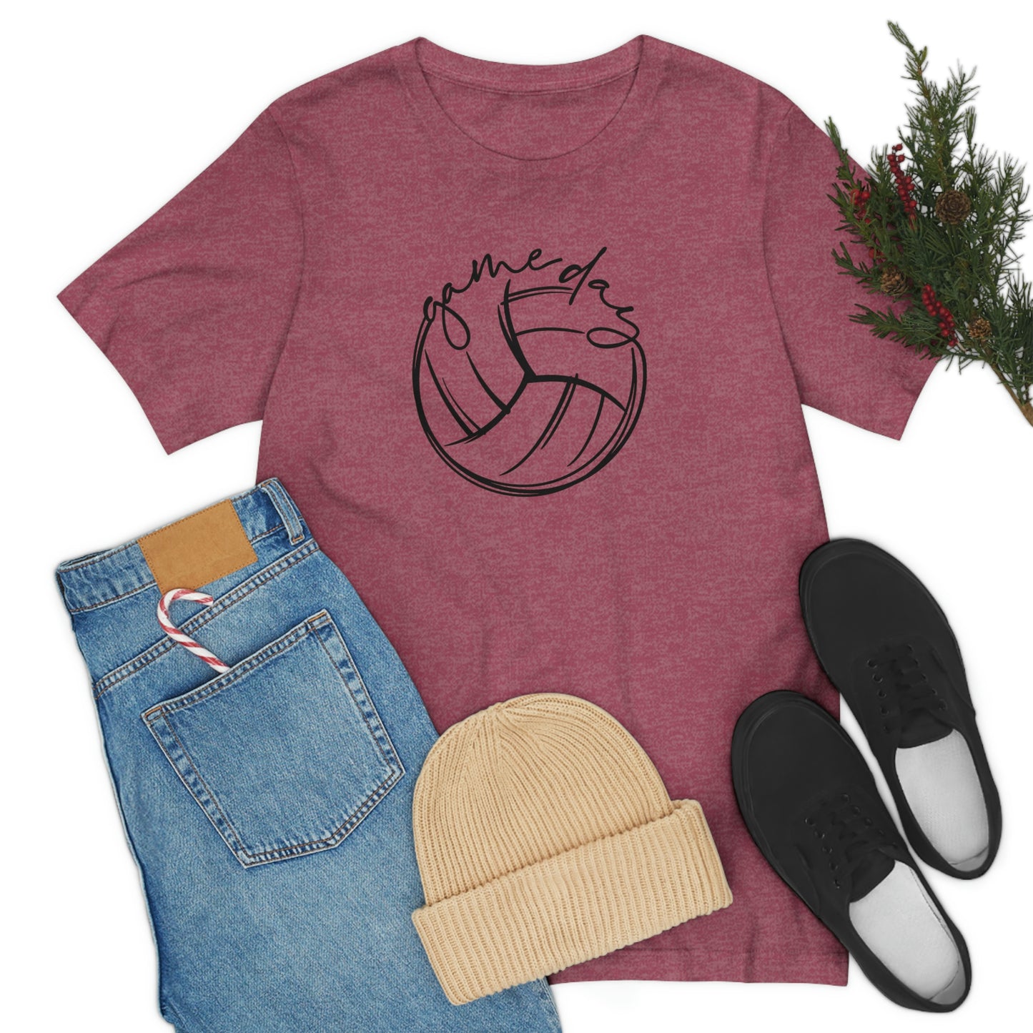 Volleyball Game Day Bella+Canvas 3001 Unisex Jersey Short Sleeve Tee