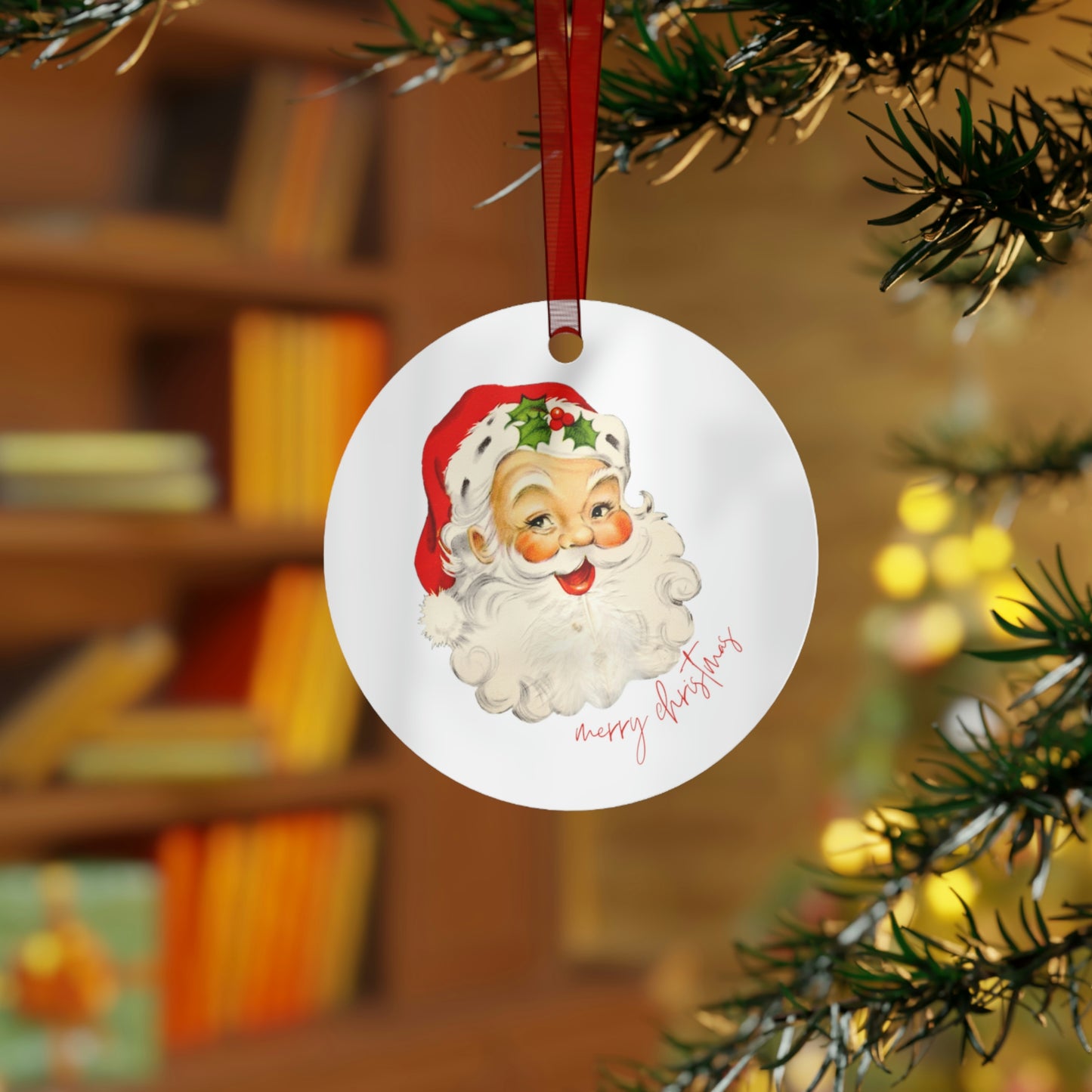 Classic Santa Christmas Metal Ornaments