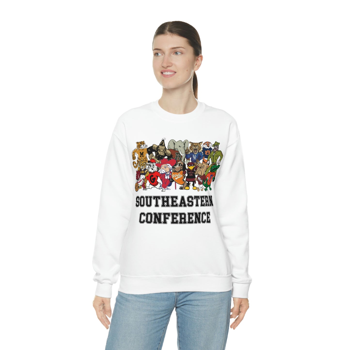 Football Southeastern Conference Mascot Unisex Heavy Blend Crewneck Sweatshirt Gildan 18000