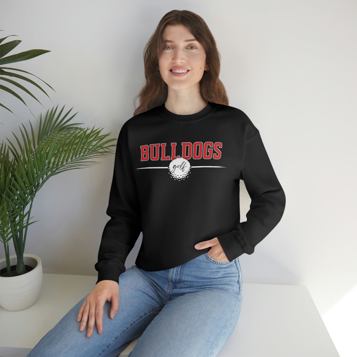 Cedartown Bulldogs Golf Gildan 18000 Unisex Heavy Blend Crewneck Sweatshirt